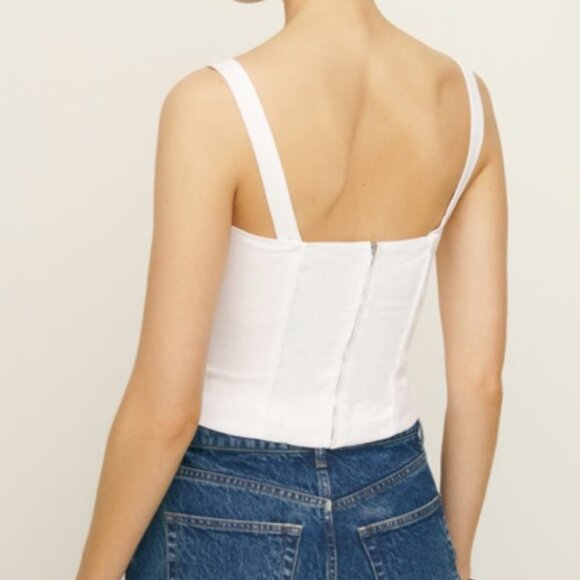 SOLD OUT ONLINE - NWT Reformation Gaia Linen Top in white size 4 - Picture 2 of 7